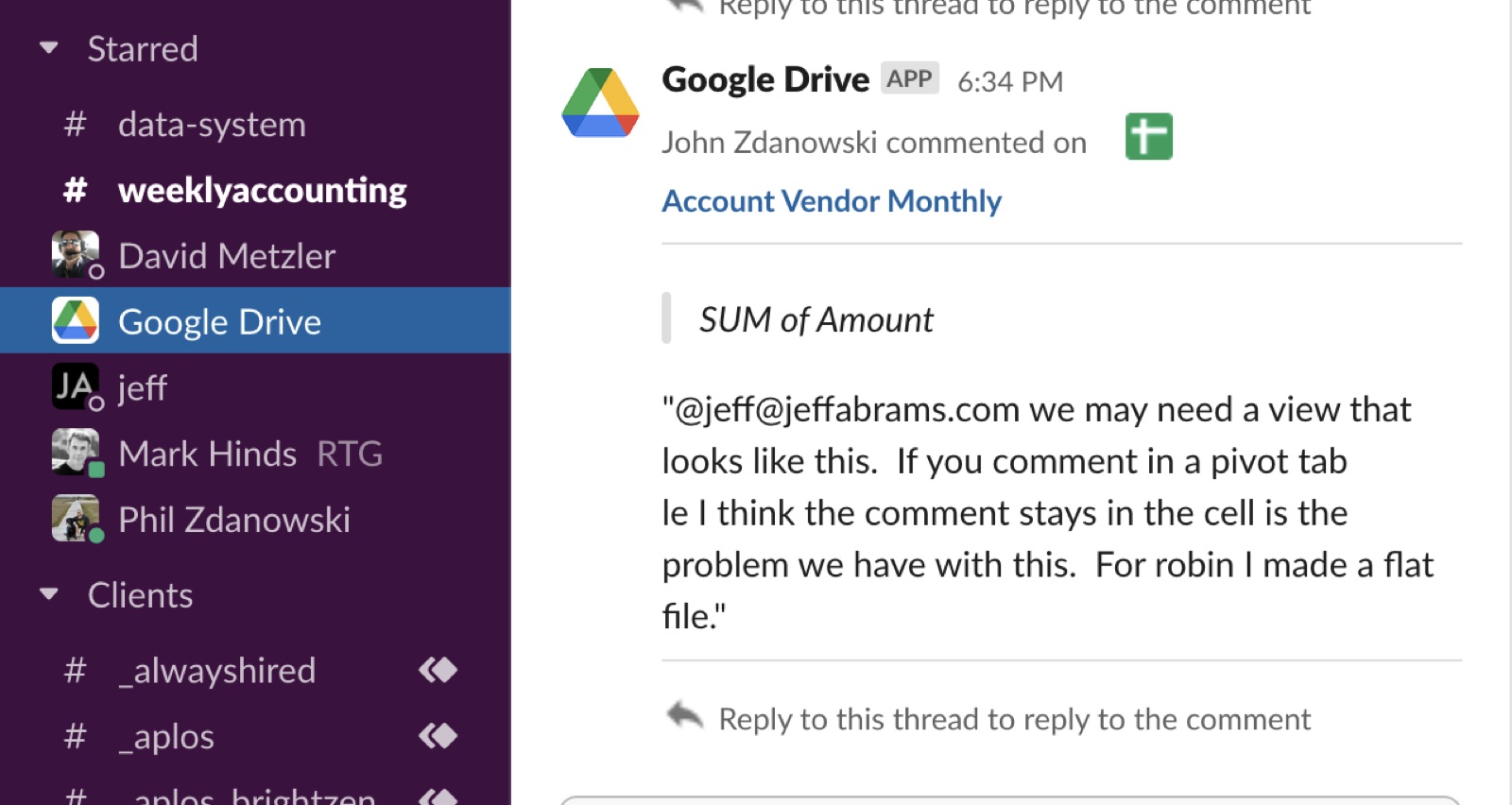 Dear Data Slack Notification
