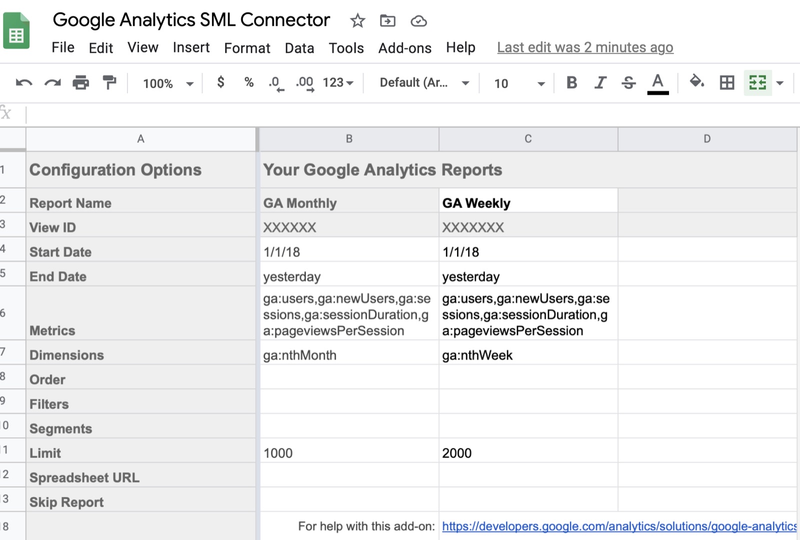 Google Analytics SML Connector