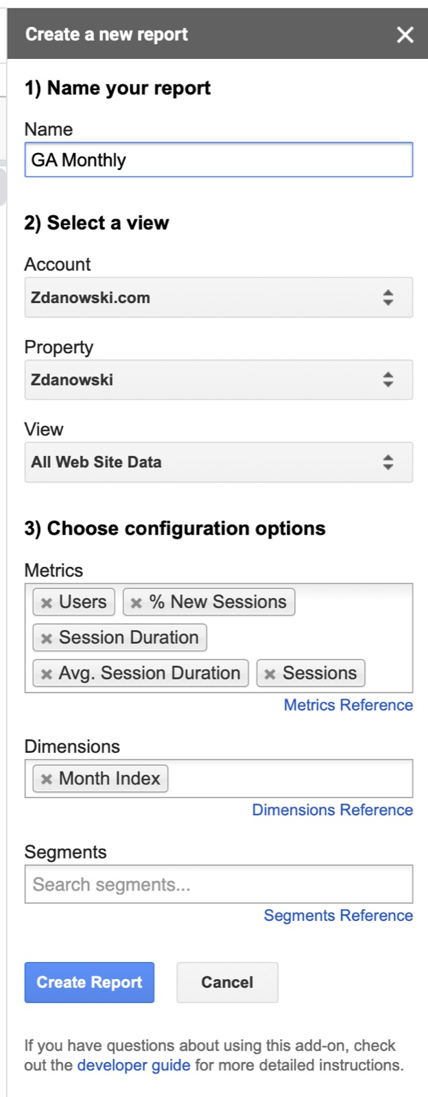 GSheets GA connector
