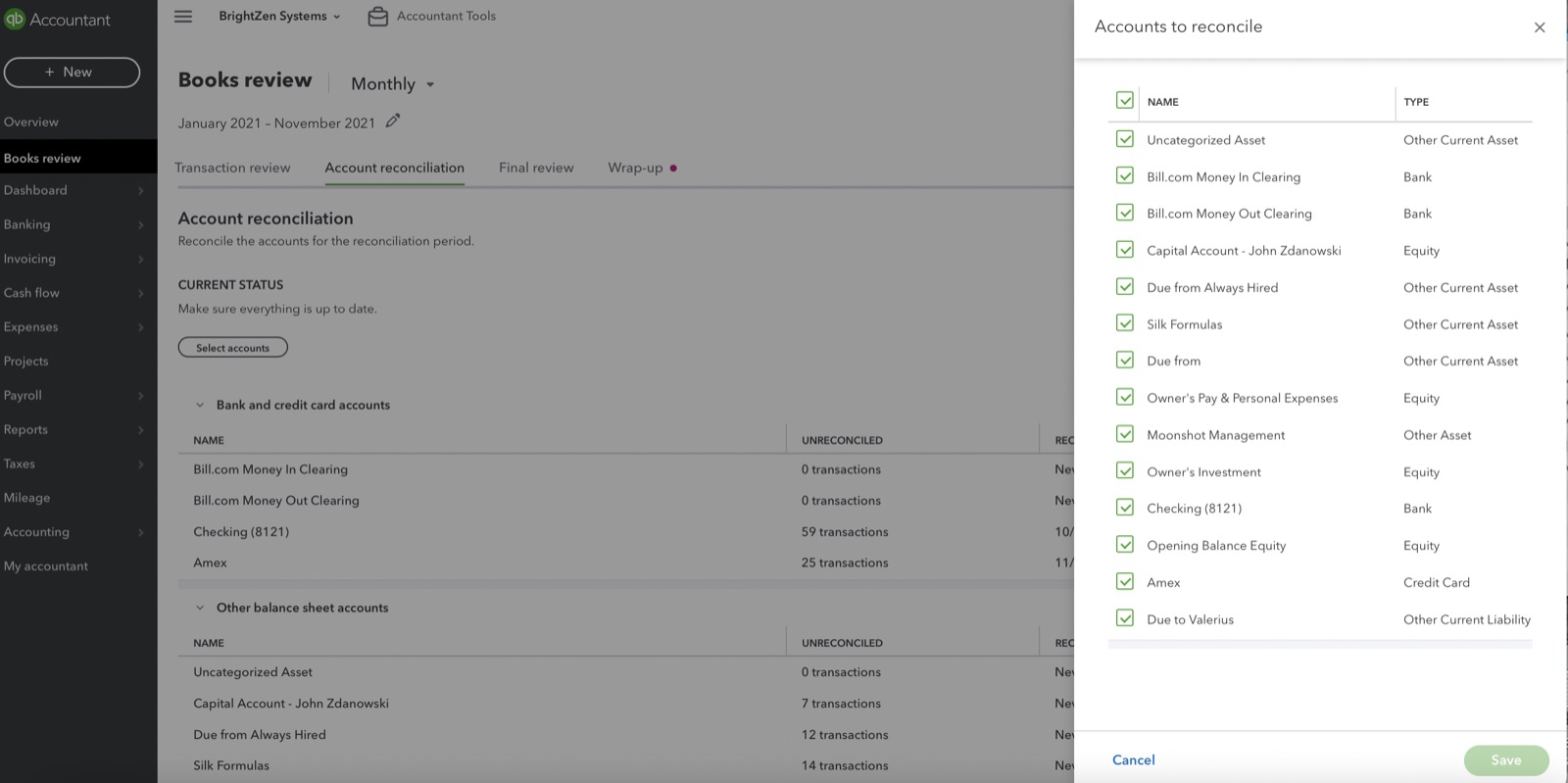 Quickbook Reconciliation tool