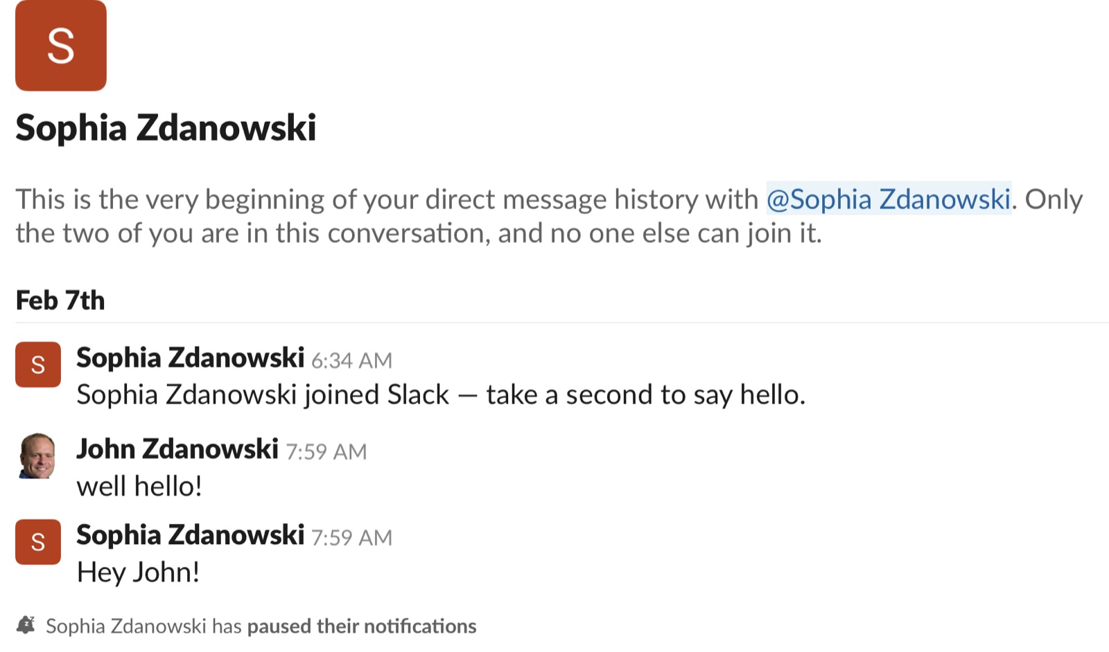 Sophia in Slack