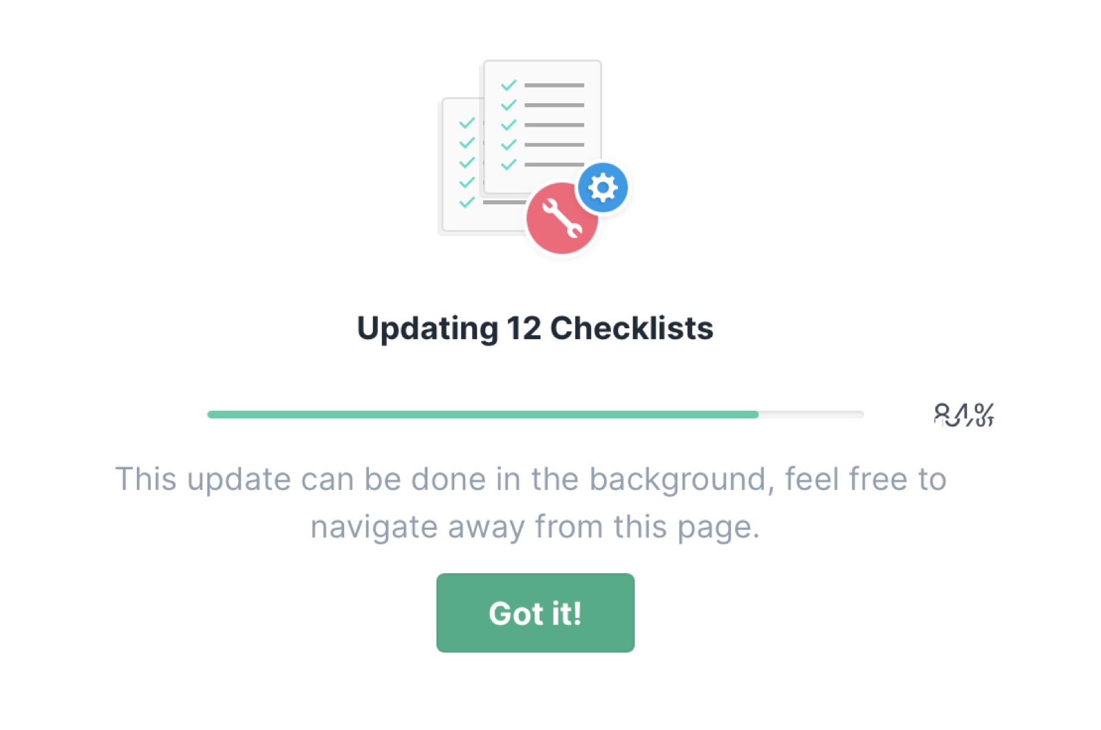 Updating all the checklists at once