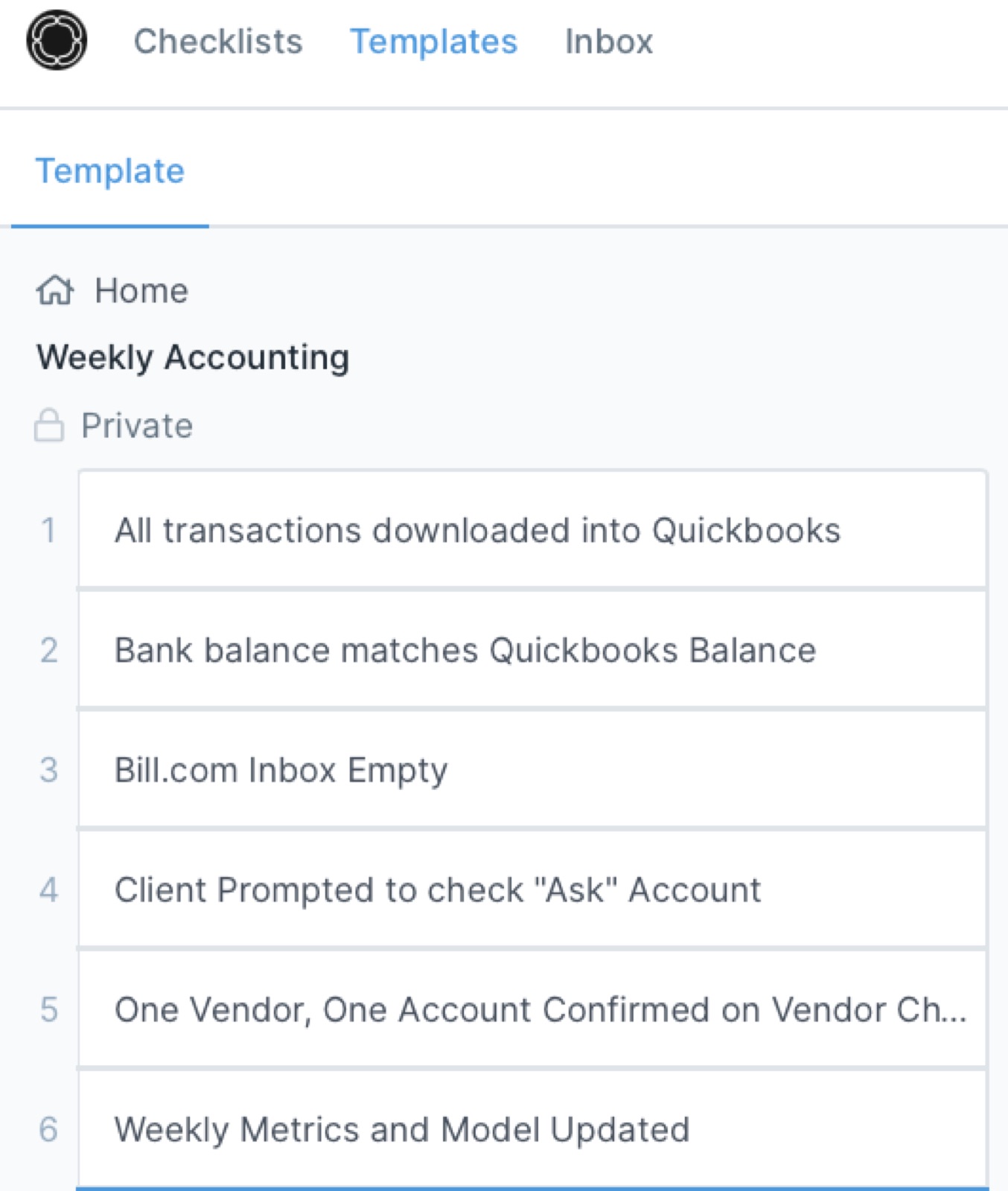 Weekly Accounting Checklist 1.0