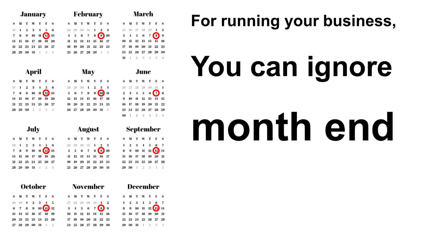 For running your business, you can ignore month end