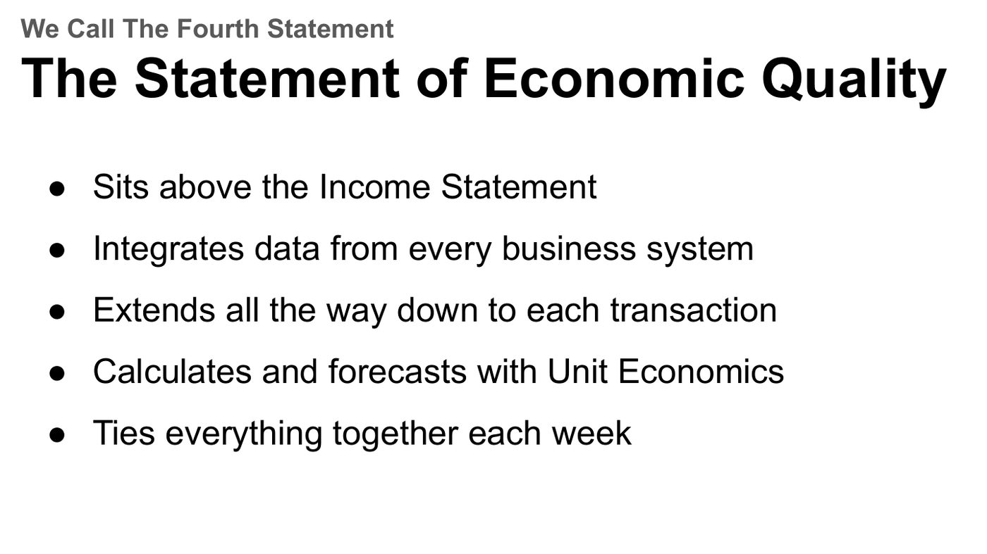 We call the Fourth Statement the Statement of Economic Quality