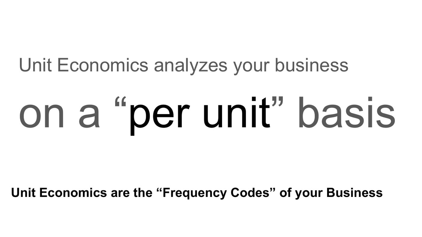 Unit economics are the frequency codes of your business