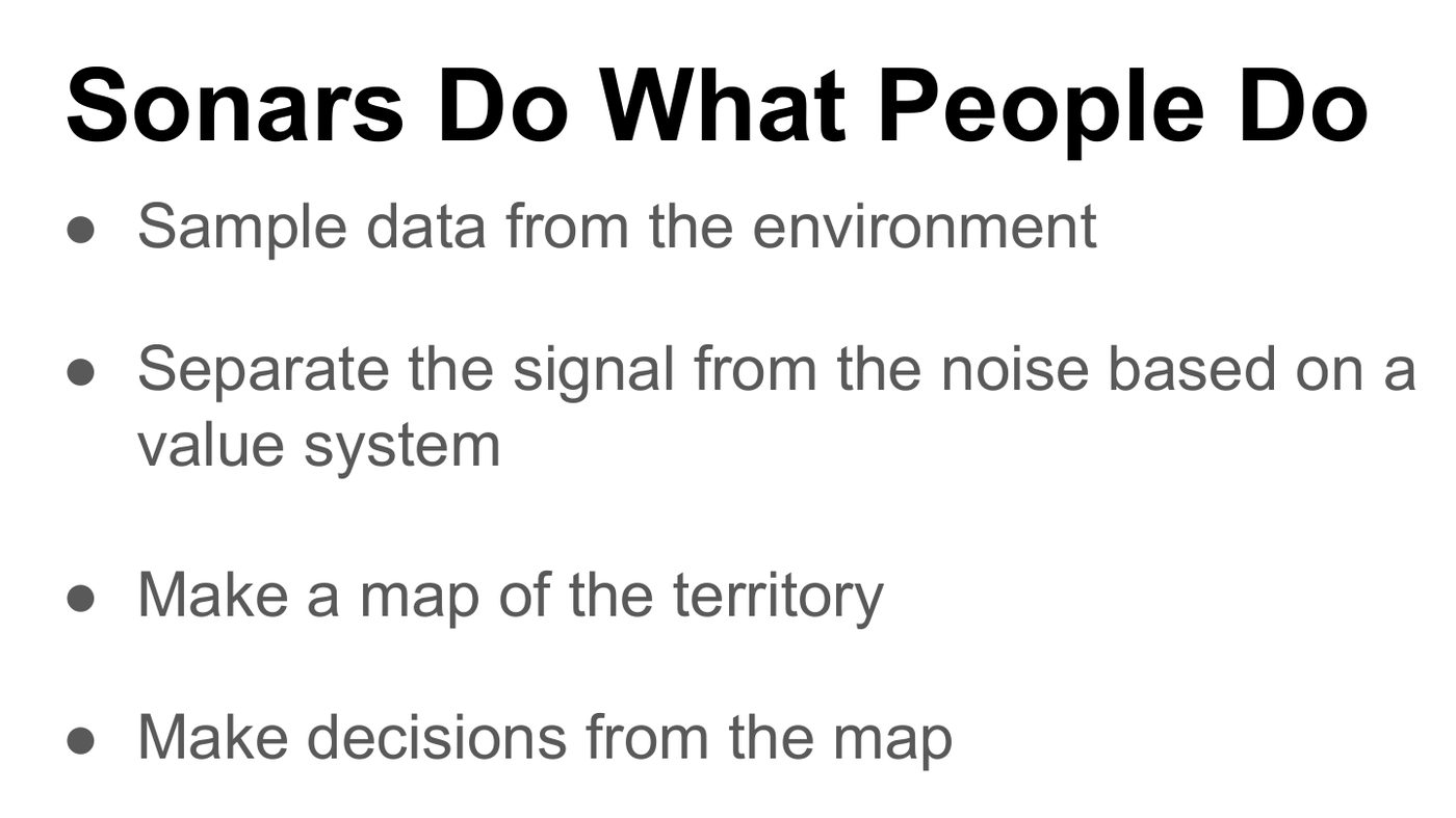 Sonars do what people do